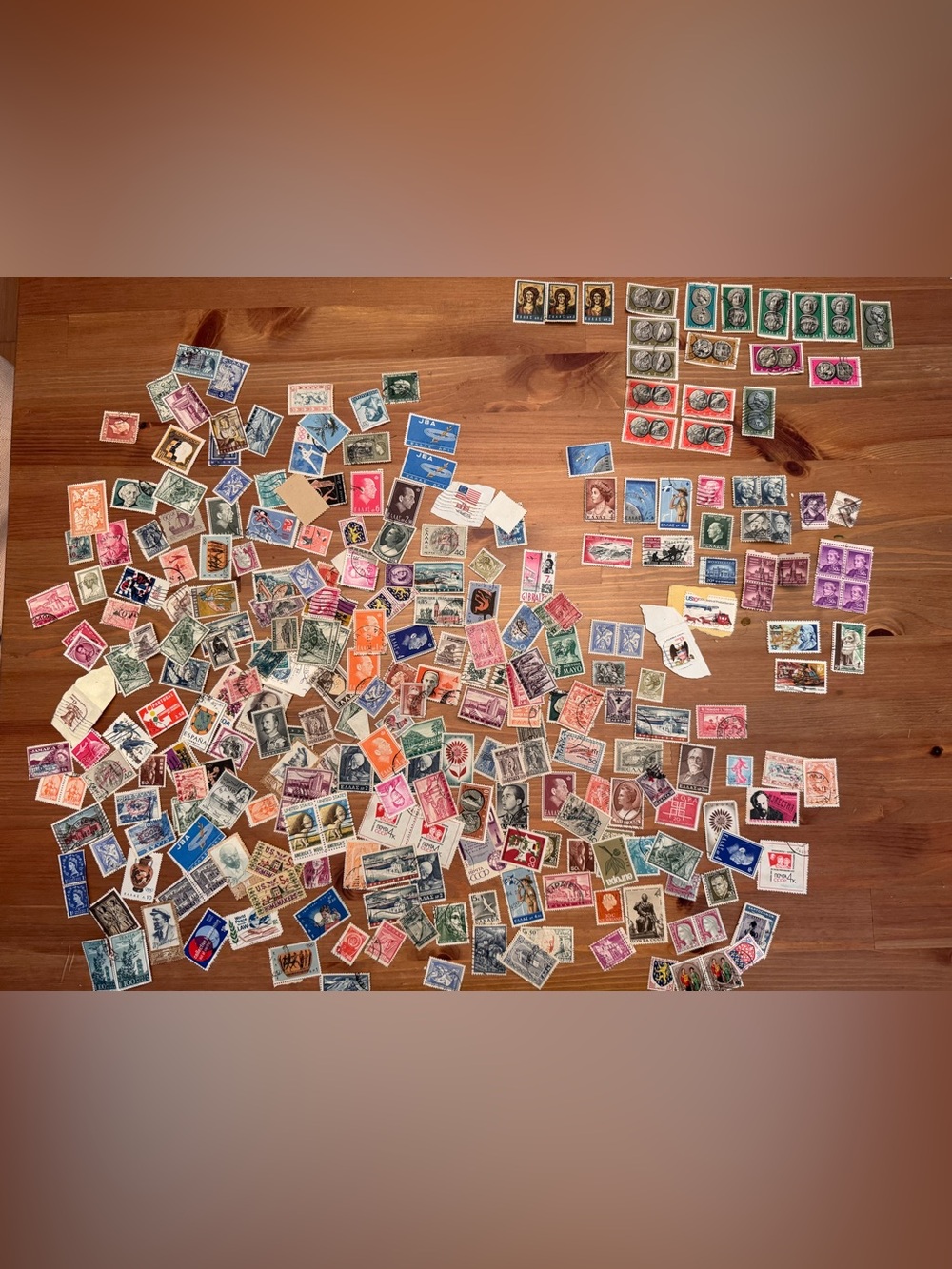 Mixed Vintage World International and U.S. Postage Stamps Lot Collection